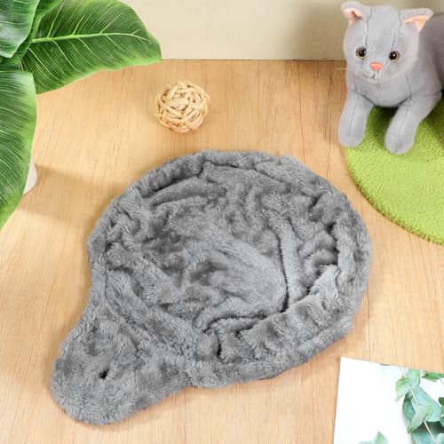 Garneck Cat Tree Hammock Attachment for Large Kitty 16.9 x 12.8 Inch, Deep Kitty Basket Bed Replacement Parts Soft Faux Fur Hanging Car Bed for Tower, Wall Mounted or Cage, Gray - Thumbnail 7