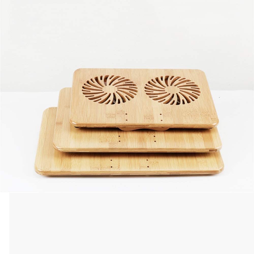 Podstawka Chłodząca Stabilny Bambusowa Podstawka Do Laptopa Podkładka Chłodząca Biurko Na Stolik Z Kątami Pochylenia Notebooków Cichy Biurko(38 * 28 * 5.6cm)