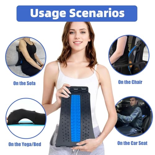 Image of JD FRESH Multi-Level Back Support for Pain Relief /Lumbar Spine Support with Magnetic Acupressure Points /Adjustable Posture Corrector & Spinal Curve Relaxation Massager for Lower & Upper Back /Bed /Chair