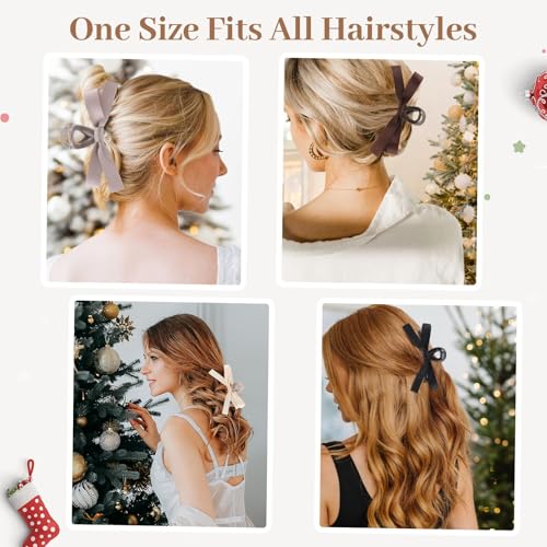 Pinzas para cabello de moño satinado 6 piezas miniatura 6