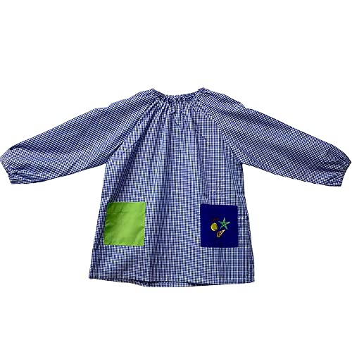 PLUS HOME Bata escolar infantil para ñino-ñina con 6 colores y tallas de 1-10 años con dos bolsillo laterales y elástica en Puño y Cuello