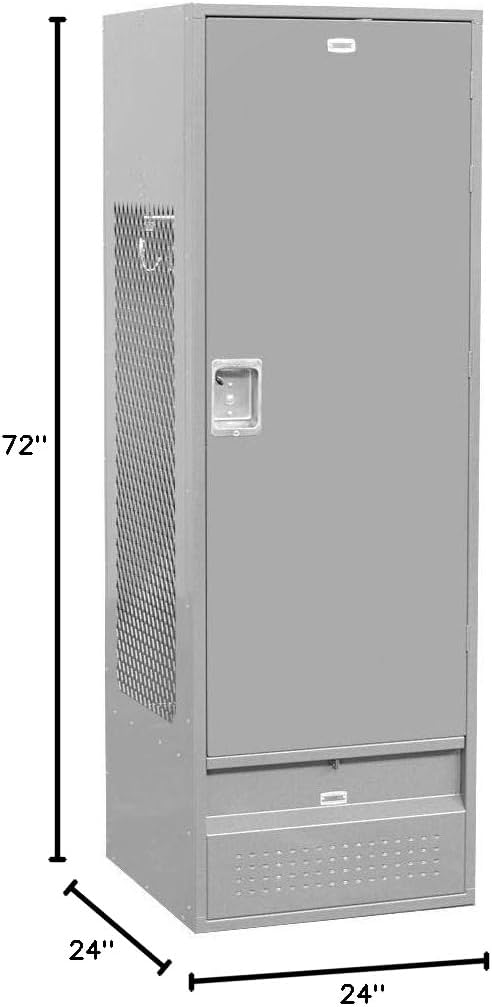 Salsbury Industries 71024GY-U Solid Door 6-Feet High 24-Inch Deep Unassembled Standard Gear Metal Locker, Gray