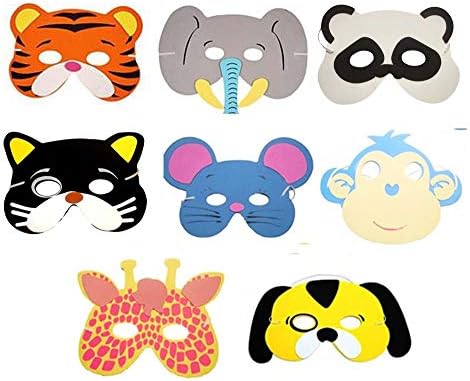 VIROSA Childrens Animal Foam Masks | 20pcs Assorted Foam Masks | Party Bag Fillers, Ideal for Fancy Dress Party, Masquerade, Birthday Party, Halloween, Christmas, Hen Party