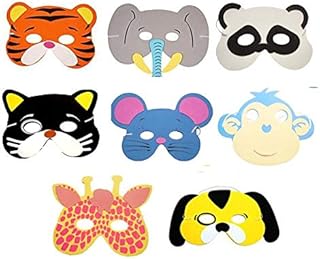 VIROSA Childrens Animal Foam Masks | 20pcs Assorted Foam Masks | Party Bag Fillers, Ideal for Fancy Dress Party, Masquerade, Birthday Party, Halloween, Christmas, Hen Party