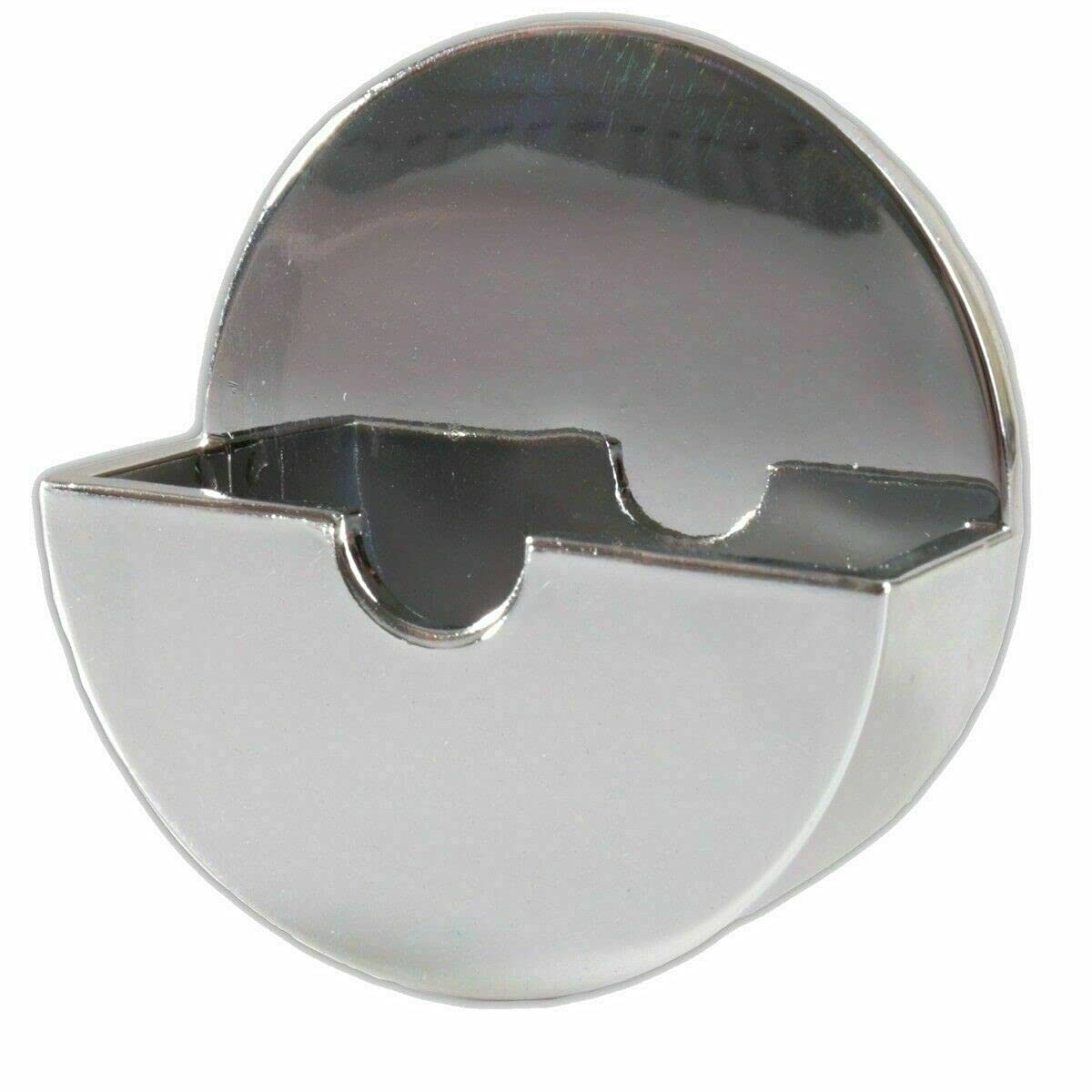 Fixte Chrome Sink Bath Shower Kitchen Plug Holder Tidy Self Adhesive Stick On No Rust 48Mm Available In White Or (Chrome)