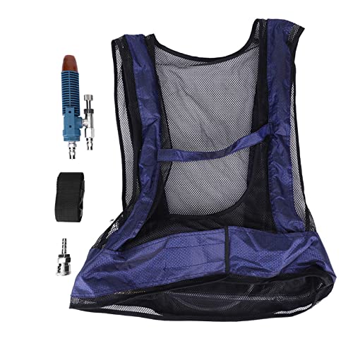 Air Vest Cooling Waistcoat, Blue Cooling Air Jacket Vest Cool, Welding Steel Air Conditioning Cooling Vests, Adjustable Air Conditioner Vests for High Temperature Working