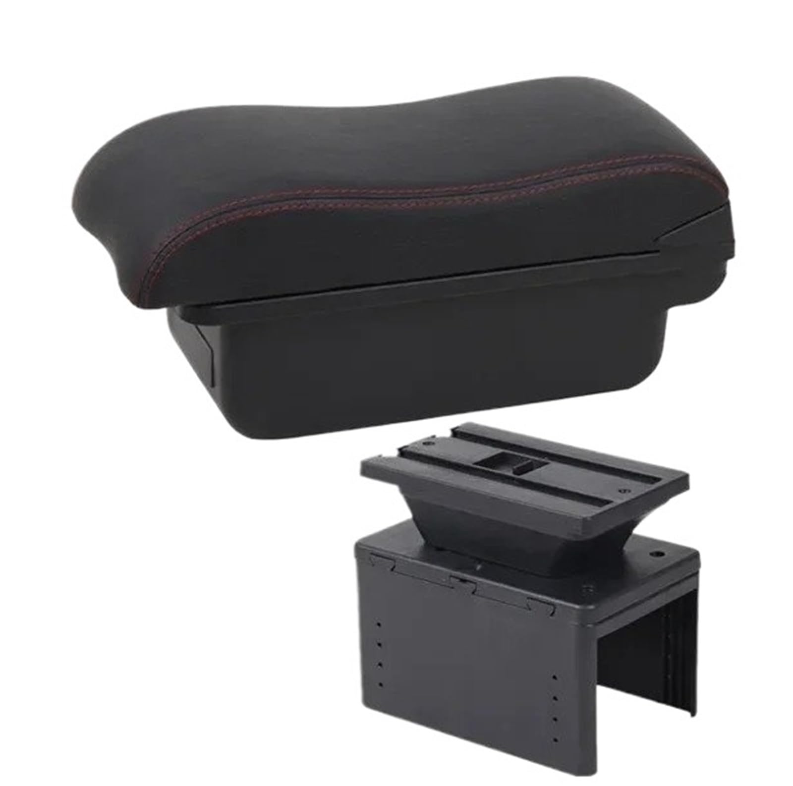 AWGNTQQ Car Armrests For Seat For Leon Mk2 Car Armrest Box Central Storage Interior Retrofit Parts Accessories(A1 red line No USB)
