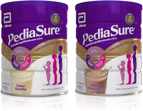 PediaSure Pack de 2 Complementos Alimenticios para Niños, Sabor Vainilla y Chocolate, con Proteínas, Vitaminas y Minerales - 850 gr