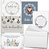 ✔ GUT GESCHÜTZT – Die Grußkarten zu Weihnachten werden in einer wiederverschließbaren Hülle für Sie in unserer Manufaktur verpackt. So können Sie auch nur einzelne Karten und Umschläge entnehmen, wieder verschließen und praktisch lagern.