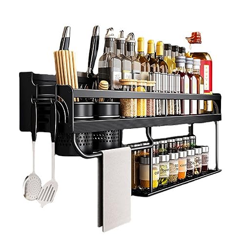 GAROEN Especiero de Pared de 2 Niveles, Organizador de condimentos, para Colgar en la Pared, 70 cm