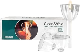 Clear Shield Candle Drip Protectors - (Pack of 250) Wax Catcher for Candlesticks, Convenient for Church Vigils, Memorial, Congregational Candles, & Christmas Eve Candles