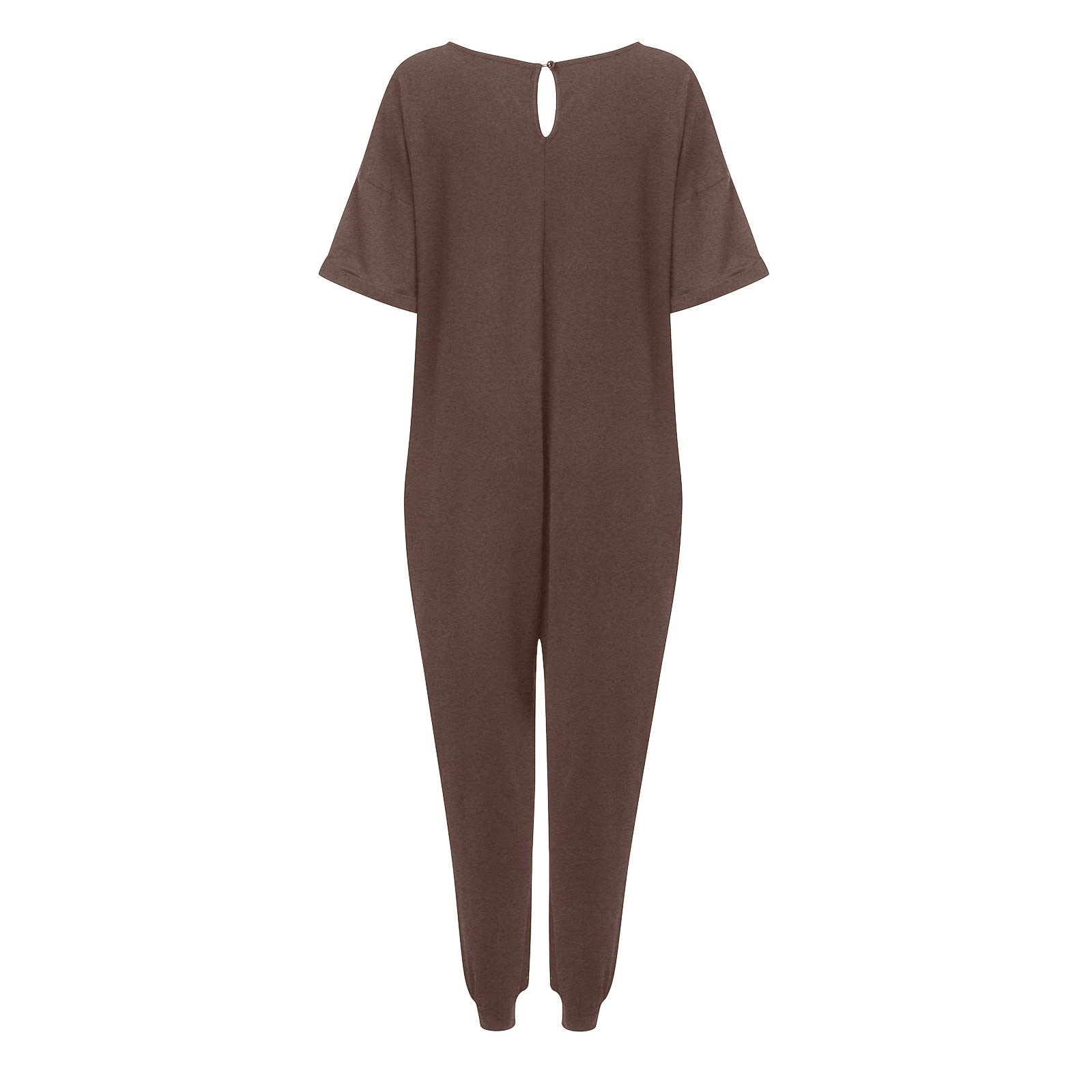 IQYU Salopette da donna, pantaloni da lavoro, estivi, in cotone, sottile, estivi, con scollo a V, con tasche, tuta sportiva
