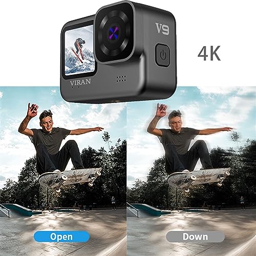 Kamera akcji 4K/60FPS WiFi Anti Shake Action Camera V9 Z Ekranem Zdalnego Sterowania Wodoodporna Szerokokątna Kamera Sportowa(XJ-V9-32G)