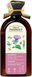 Burdock & Wheat Proteins Anti-Hair Loss Shampoo - Strengthens Hair, Reduces Breakage & Supports Growth - Gentle Daily Formula, 350ml / 11.83 fl. oz. Vegan 91% Natural Ingredients