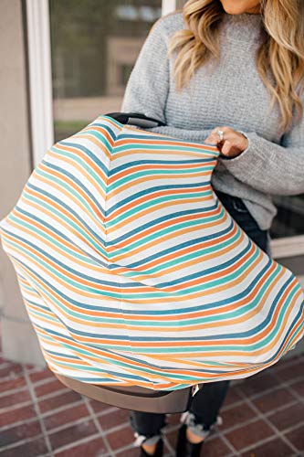Image of Copper Pearl Nursing Cover for Breastfeeding - Multi-Use Baby Car Seat Canopy, Stroller Shade & Breast Feeding Wrap for Women, Stretchy Breathable Carseat Shawl for Boy or Girl, Retro