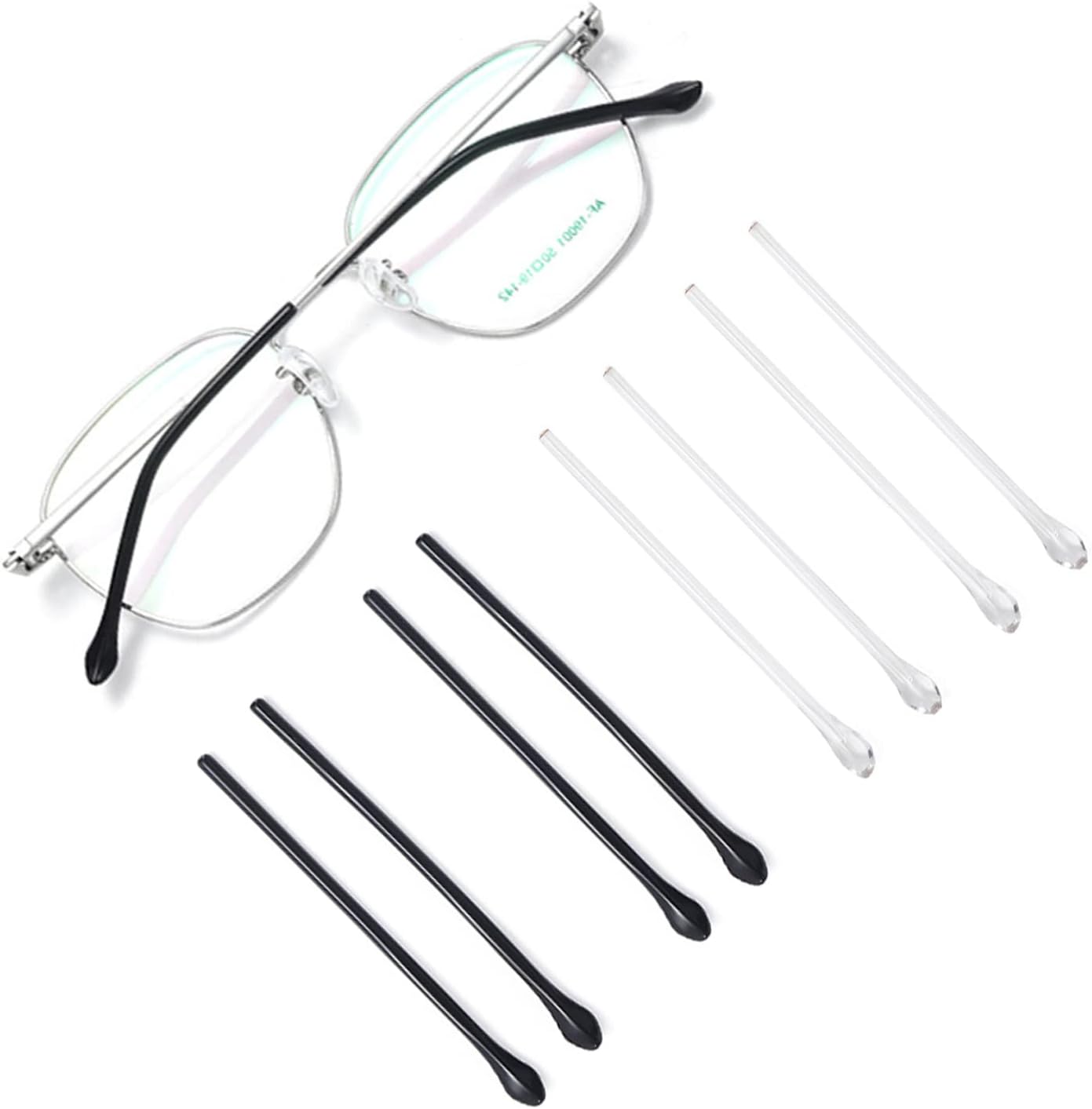 OPUGIT Plastic Eyeglass Replacement Temples, Eyeglass End Tips Ear Sock