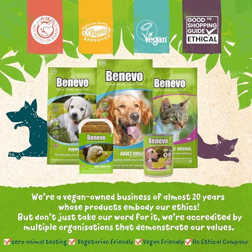 Benevo Vegane Hundekauartikel (20 Stück, 180 g), leicht zu zerreißen und zu teilen, kaltgepresste Trainings-Leckerlis, frei von Fleisch, Milchprodukten und Soja, vegetarisch, hypoallergen,