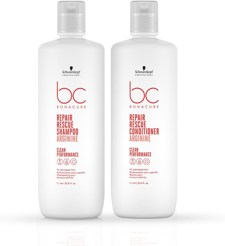 Professional Bonacure Peptide Repair Rescue Micellar Shampoo, 1L and Bonacure Peptide Repair Rescue Creme Conditioner, 1L