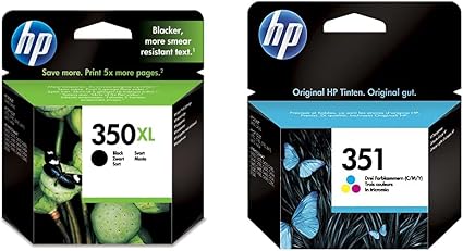 HP CB336EE 350XL Cartucho de Tinta Original de alto rendimiento, 1 unidad,  negro + 351 Cartucho de tinta Original HP 351 Tricolor para HP DeskJet, HP  OfficeJet, HP PhotoSmart : Amazon.es