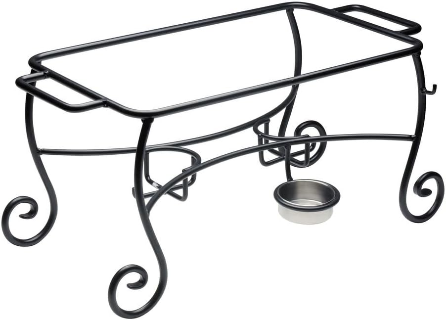 American Metalcraft CF1 Wrought Iron Chafer Frames with Cups, Silver