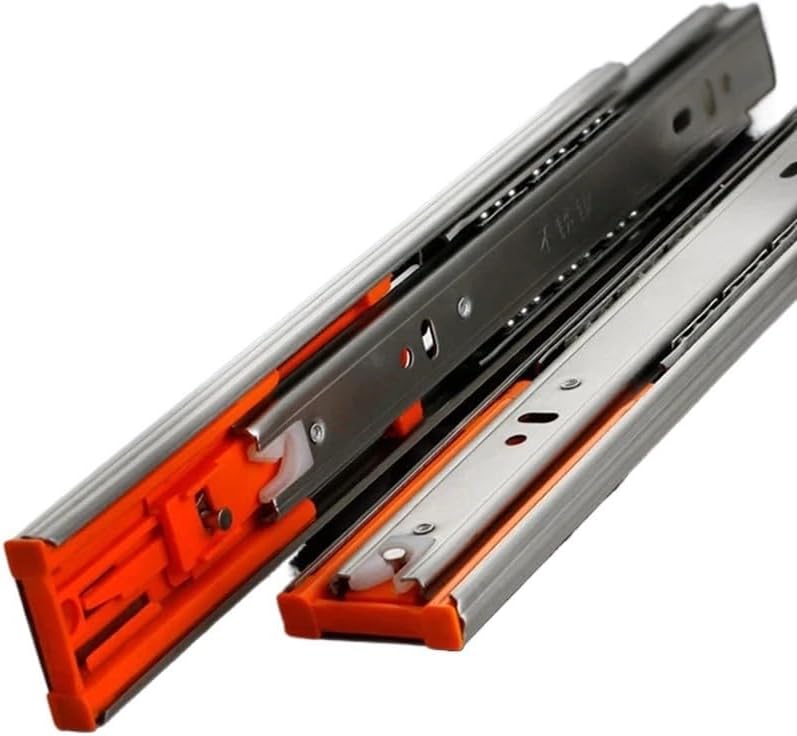 Hardware Full Extension Side Mount Drawer Slides Stainless Steel Drawer Slides Soft Close Track Rail Sliding Three-Section Cabinet Furniture Hardware(20 Inches)