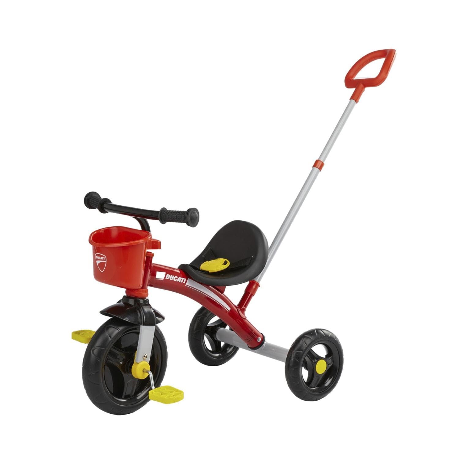 Chicco Triciclo Bambini U-​Go Ducati, con Due modalità di Utilizzo, Triciclo Bimba e Bimbo con Manico Telescopico ad Altezza Regolabile, Cintuse di Sicurezza e Cestello Anteriore,​Giochi per Bambini