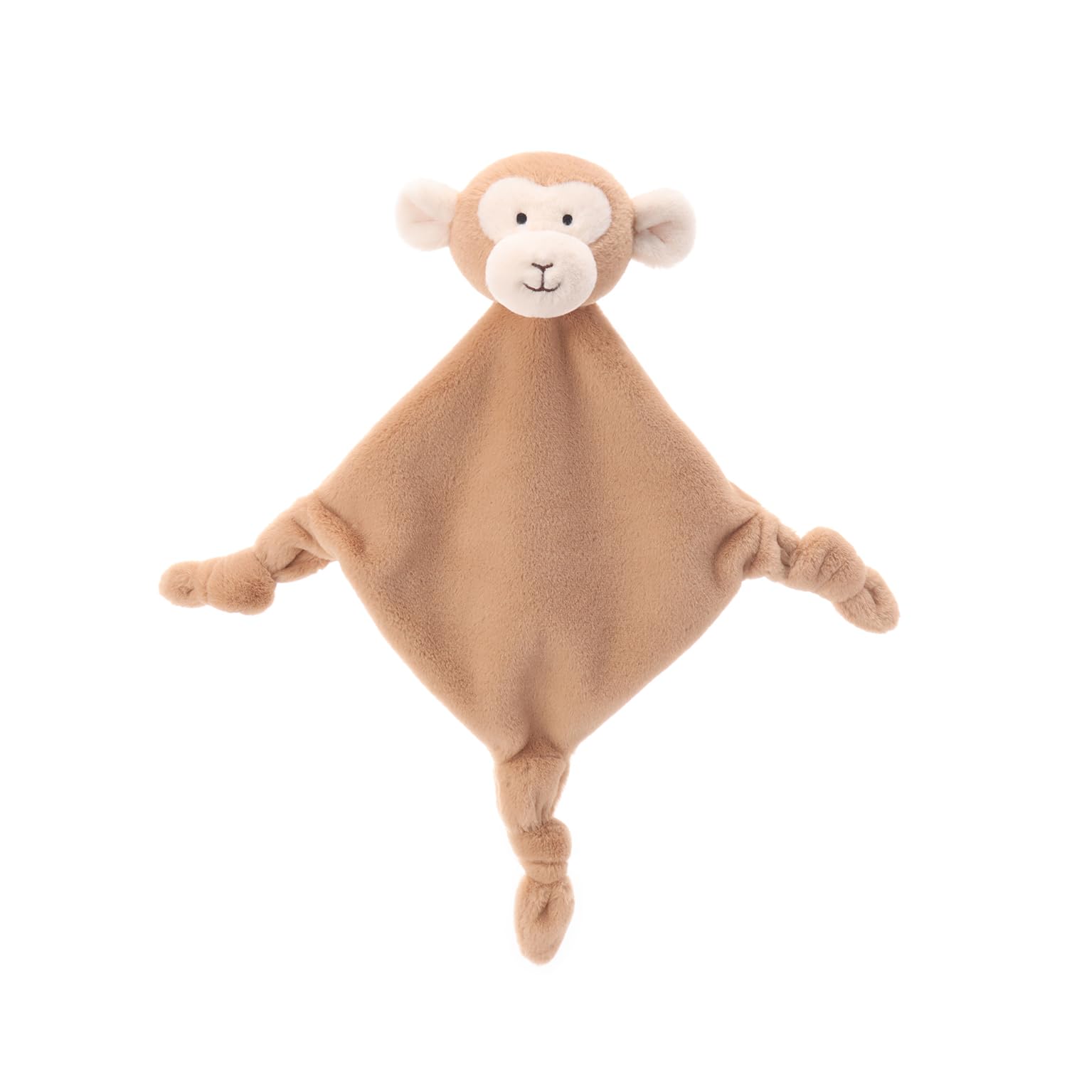 Apricot Lamb Square Monkey Cute Comforter Plush Security Blanket for Baby Boy and Girl, Cuddly Lovey for Infant and Toddlers, Brown 13 Inches