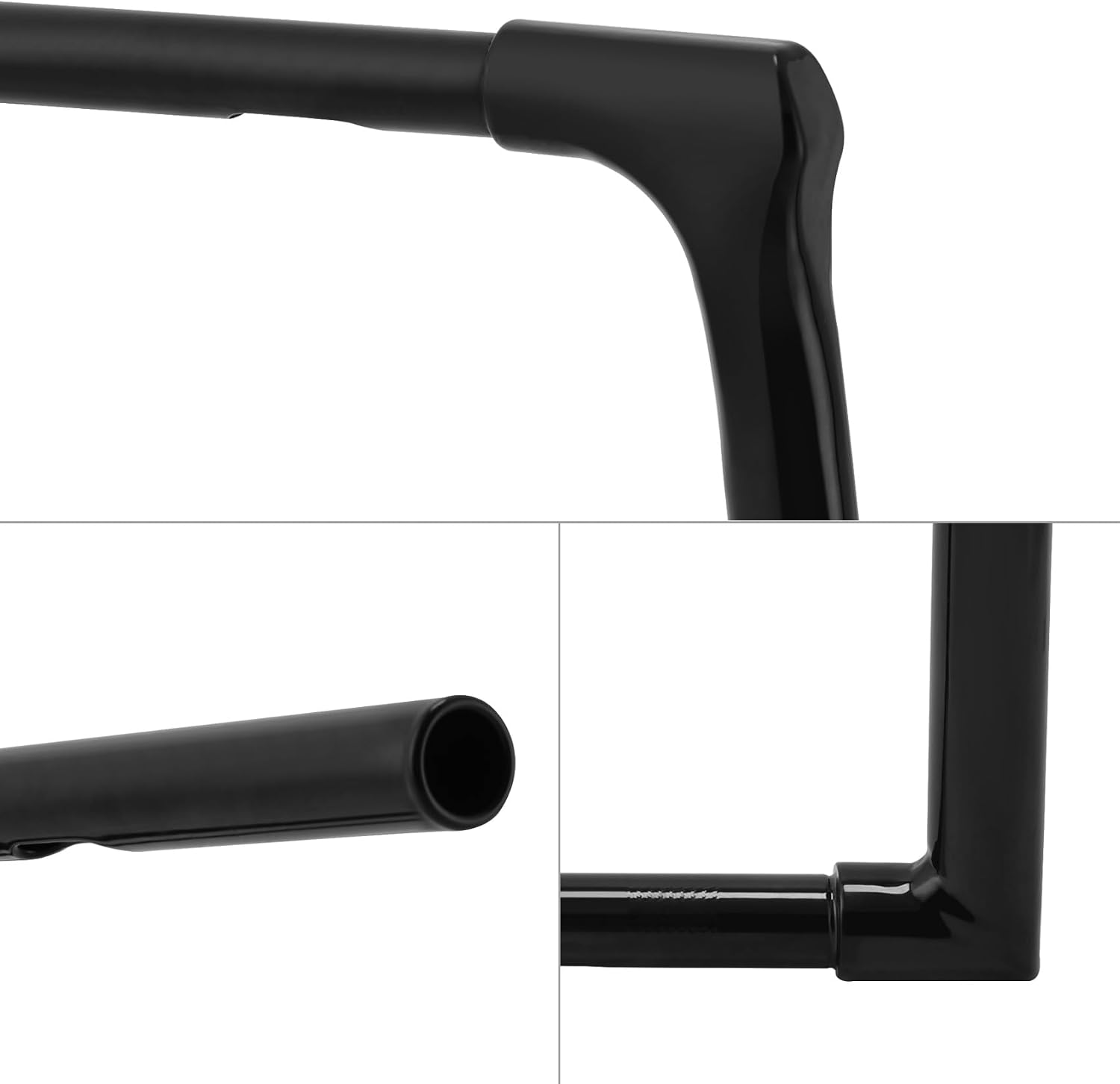 Green-L Motorcycle Ape Hanger 1 1/4" Fat Handlebar Fit for Harley Softail Breakout Fat Boy Street Bob Heritage Classic 2018-2024 (Gloss Black - 14" rise)