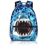 Shark Backpack for Boys School Backpack for Kids Shark Boys Backpacks Lightweight Waterproof Adjustable Kids Backpacks Students Bookbag for Children Teens Ages 6-18