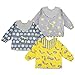 Lictin 3 Pcs Baberos Bebés con Mangas Impermeable- Baberos Manga Larga con Escote Ajustable, Tela Impermeable Interior, Cómodo y Transpirable para 0-24 Meses