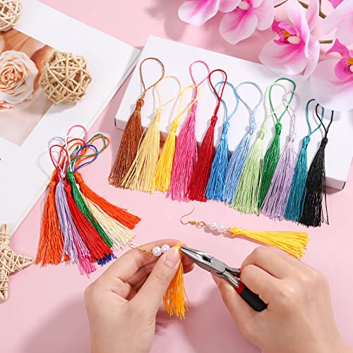 Bookmark Tassels Bulk, Cridoz 200Pcs Small Tassels Silky Handmade Soft Craft Mini Tassels With Loops For Bookmarks, Diy Crafts And Jewelry Making, 40 Colors #TOP6