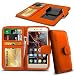 Produktbild N4U Online® Clip Serie Kunstleder Brieftasche Hülle für Bq Aquaris M5 - Orange