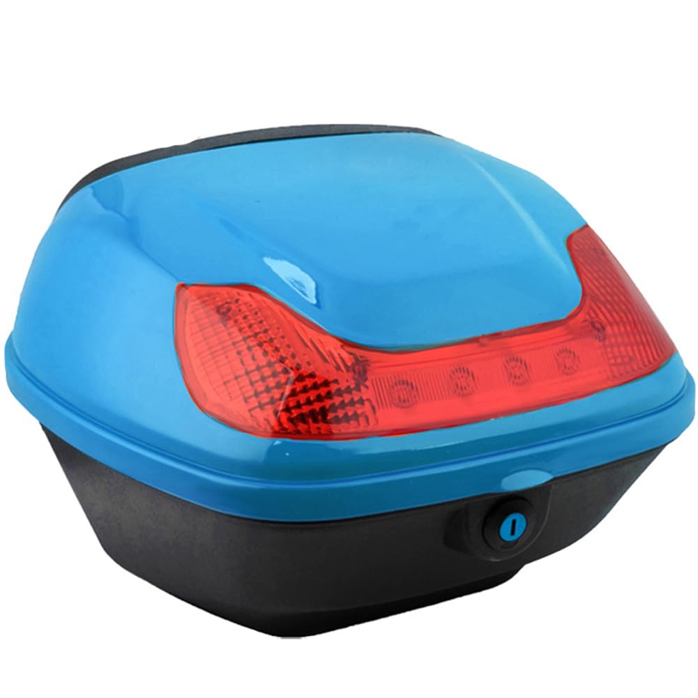 KFGISD, Waterproof Scooter Trunk Luggage Box, with Backrest And Security Lock Storage Carrier Case ,Motorcycle Top Box(Blue)