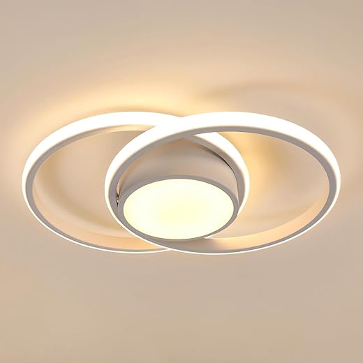 BEMMY Luminária de Teto, Lustre Redondo, Quarto, Cozinha, Sala de Estar, Decoração, Luz de Teto Regulável, Lustre de iluminação tricolor 85-265V...
