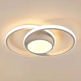 BEMMY Luminária de Teto, Lustre Redondo, Quarto, Cozinha, Sala de Estar, Decoração, Luz de Teto Regulável, Lustre de iluminação tricolor 85-265V (Branco)