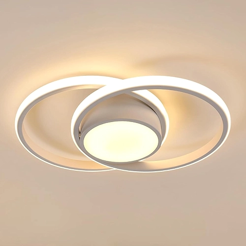 BEMMY Luminária de Teto, Lustre Redondo, Quarto, Cozinha, Sala de Estar, Decoração, Luz de Teto Regulável, Lustre de iluminação tricolor 85-265V (Branco)