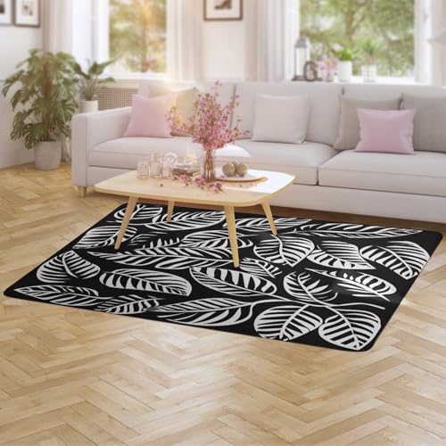 Tapis de sol velours corail à texture feuille complexe imprimé durable - 6