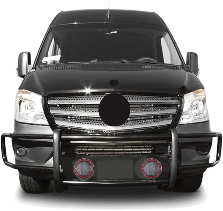 Black Horse SPARTAN Grille Guard Modular W/ Pair of 5.3"LED Light Compatible with 07-09 Dodge sprinter-Freightliner 2500/3500|19-26-Benz sprinter 1500/4500|10-26-Benz sprinter 2500/3500-17D501MA-PLFR