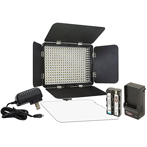 330 LED Varicolor Ultra Slim Photo Video Light + Microphone + Flash Bracket + 100 Lens Tissue