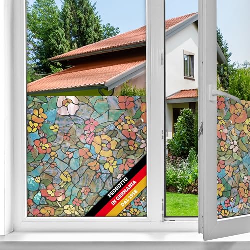 d-c-fix pellicola per finestra Venetian Garden 45 cm x 2 m – pellicola oscurante autoadesiva con motivo moderno per superfici in vetro – autoadesiva, opaca, decorativa