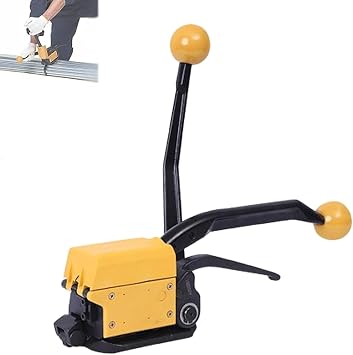 Manual Steel Strapping Machine, Sealless Design with Anti-Slip Handle, Adjustable Cut Strap, 13-19mm Width for Secure Steel Strapping and Bundling