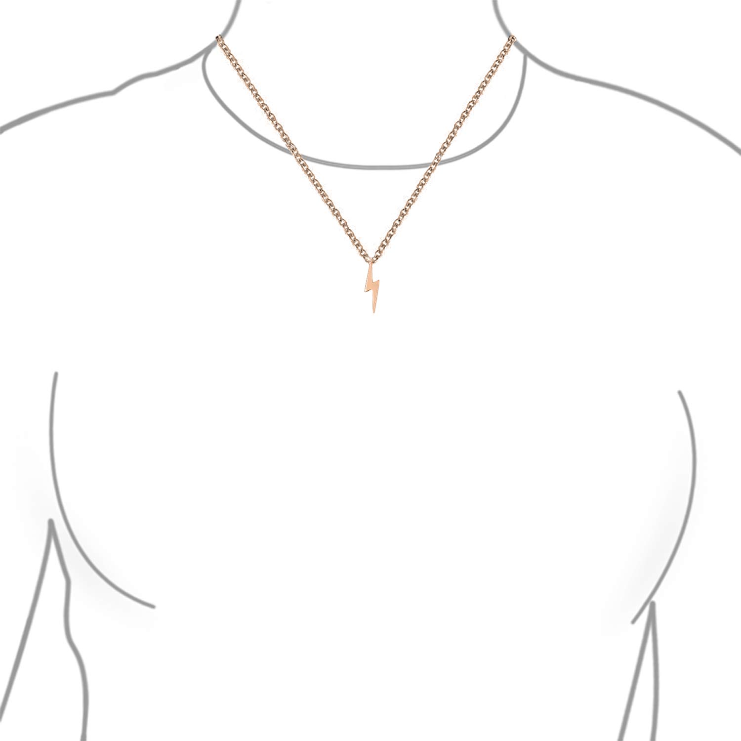 Pendientes De Tachuelas Colgantes En Forma De Rayo En Zigzag Geométrico Electrificado Con Flash De CZ Y Collar Para Mujeres Y Adolescentes Chapado En Oro Rosa Amarillo .925 De Plata Esterlina