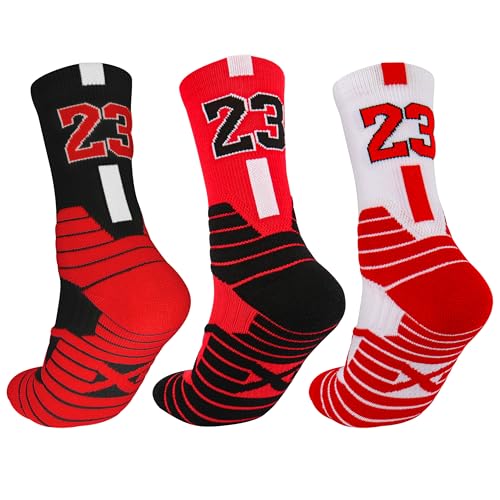 Basketball Socks for Boys Girls 8-14 Years, Arch Support Breathable Sports Crew Socks for Kids Training & Games​​