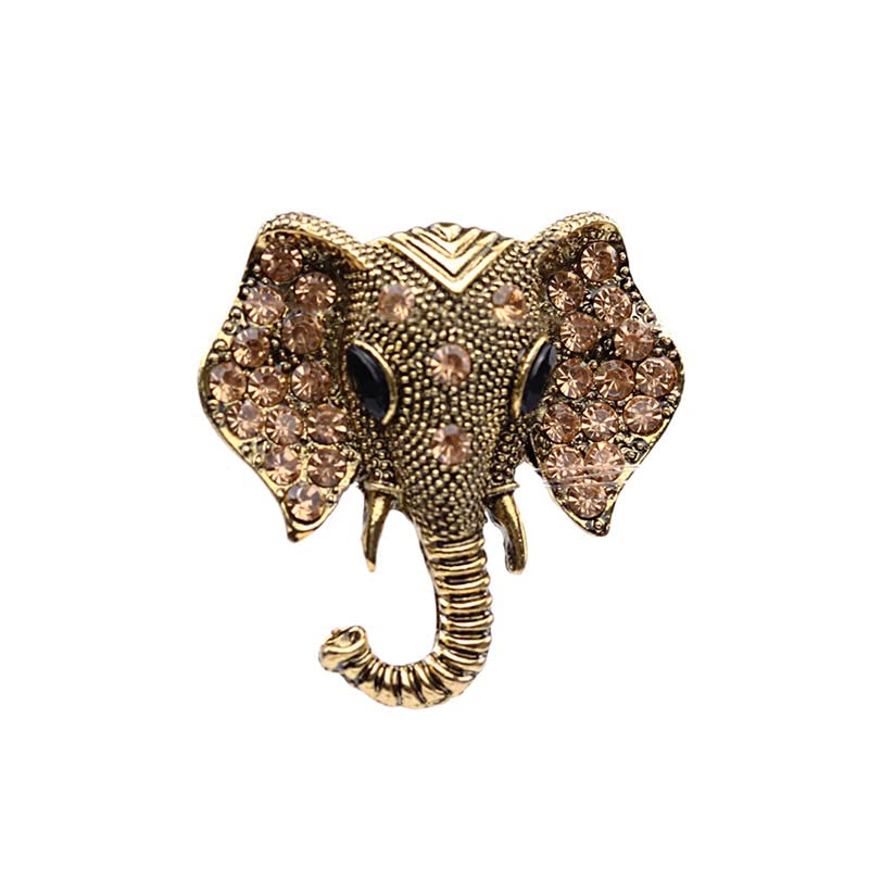 Image of Elephant Crystal Brooch Pin,Rhinestone Animal Elephant Suit Pin Elephant Lapel Pin Badge Jewelry for Women Men Birthday Gifts