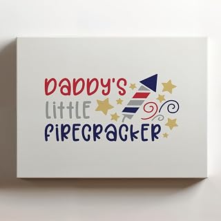 (10x8x1.25 In) Gallery Wrapped Canvas Wall Art Print of Daddys little firecracker - 100% Cotton, Ready to Hang, High-Definition Giclée Printing, Fade-Resistant, Modern Home | ANDUNCAc277501WH
