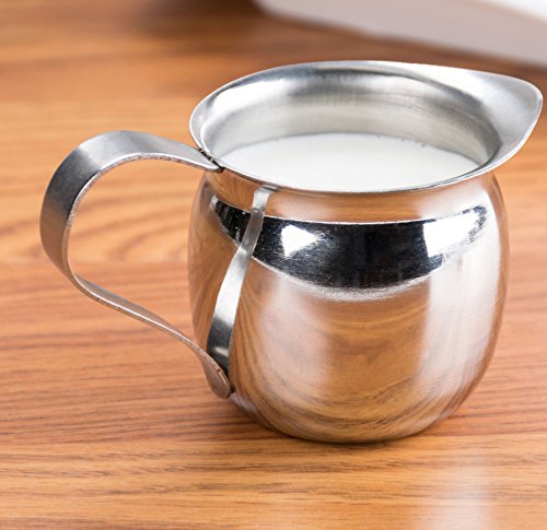 3-Ounce Stainless Steel Bell Creamer, 90 Ml. Bell-Shaped Serving Cream Pitcher #TOP3