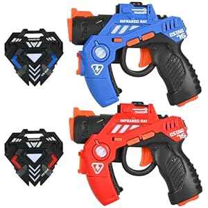 Laser Tag Guns Set of 2 Guns with Digital LED Score Display Vests,Infrared Laser Tag Set for Kids Teenager Indoor Outdoor Battle Game，Laser Tag for Boys Age 8-12 Party Favor
