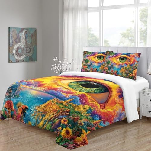 Housse de couette néon 3D 260x220 cm en microfibre - 5
