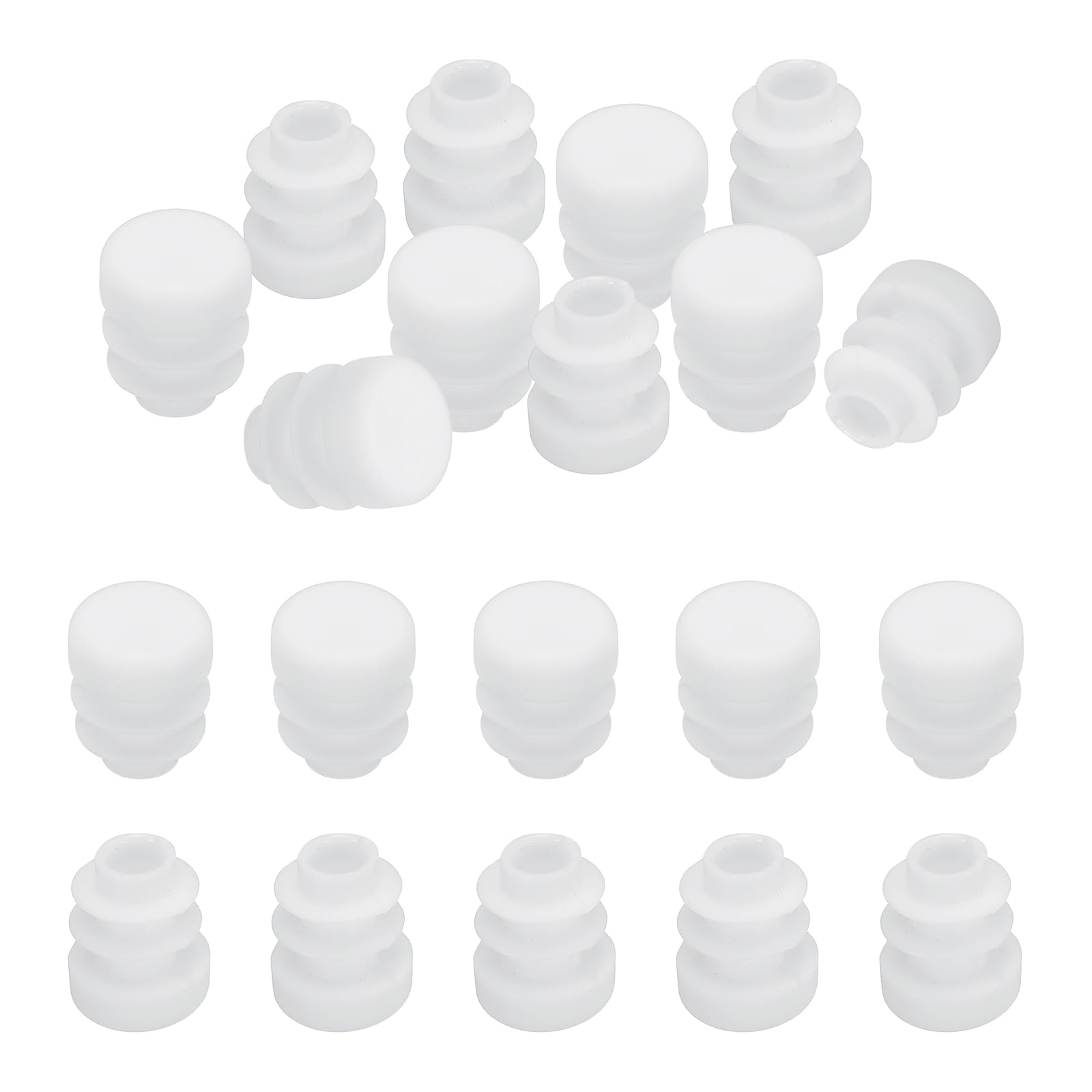 Tapones de extremo de tubo plásticos y duraderos: 20 insertos redondos blancos de 1,27 cm PATIKIL