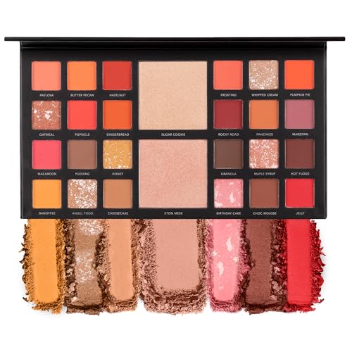 LaRoc Pro Nude Eyeshadow Makeup Palette, 26 Shades - Long Lasting Highly Pigmented Nude and Shimmer Shades - Matte and Glitter Highlighter, Contour & Eye Shadows - Bakery Box